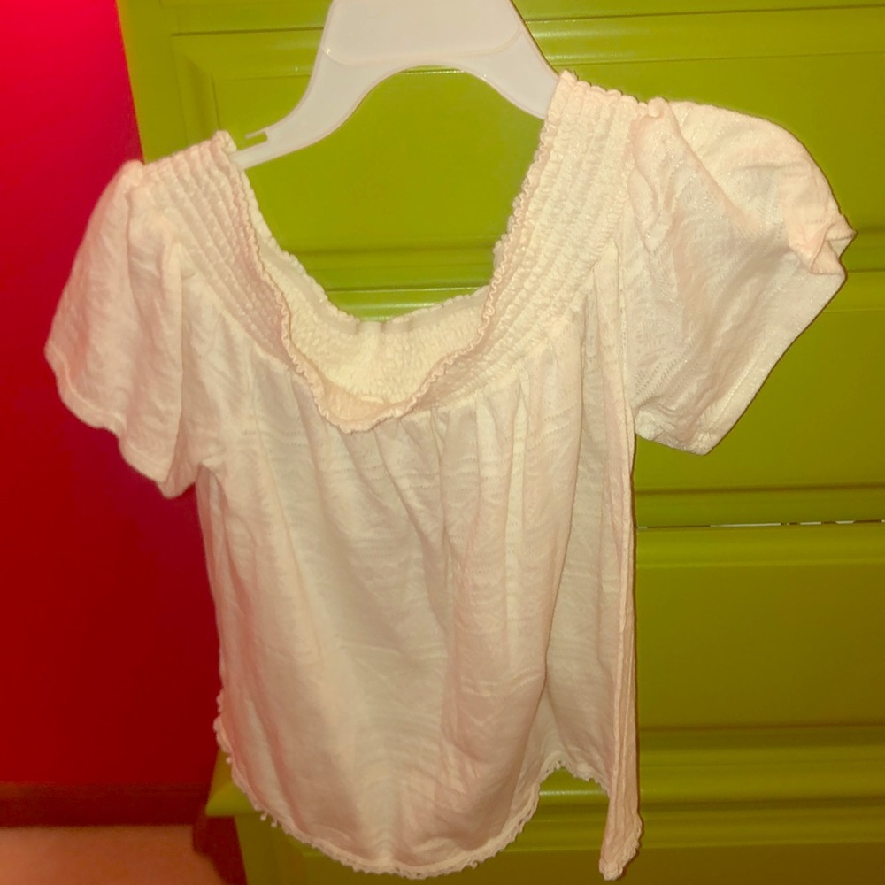 Off the shoulder white blouse